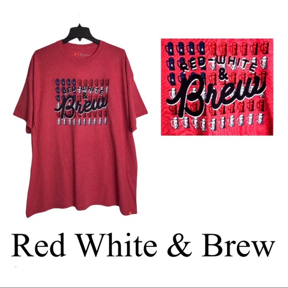 NWT Men’s Red White & Brew T-Shirt - Picture 1 of 11